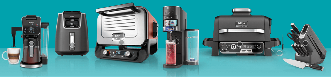 Forced to wrong size: 1130x265, natural is 1920x451! Ninja Product Line-up on Amazon