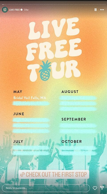 Pura-Vida-Live-Free-Tour Pura Vida Bracelets Live Free Tour Instagram Post