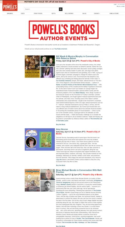 Powells-Customer-Events Powell's Customer Events Page Screenshot