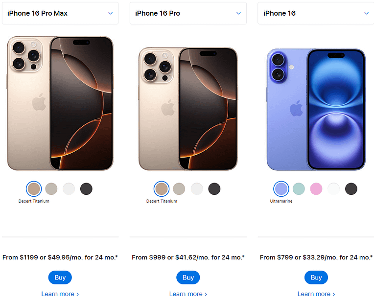 Apple-iPhone-Comparison Apple iPhone Comparison