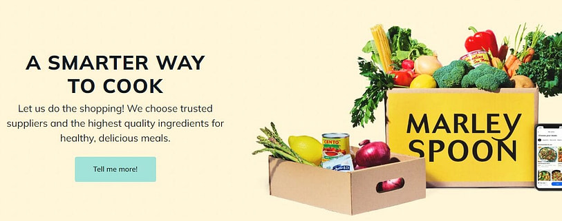 Forced to wrong size: 814x321, natural is 1246x492! Marley Spoon - Meal Delivery Service Direct Mail Example