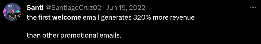 Forced to wrong size: 859x146, natural is 1746x296! Santiago Tweet on Welcome Flows