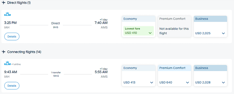 KLM-Upgrade-Upsell-Example KLM Upgrade Upsell Example