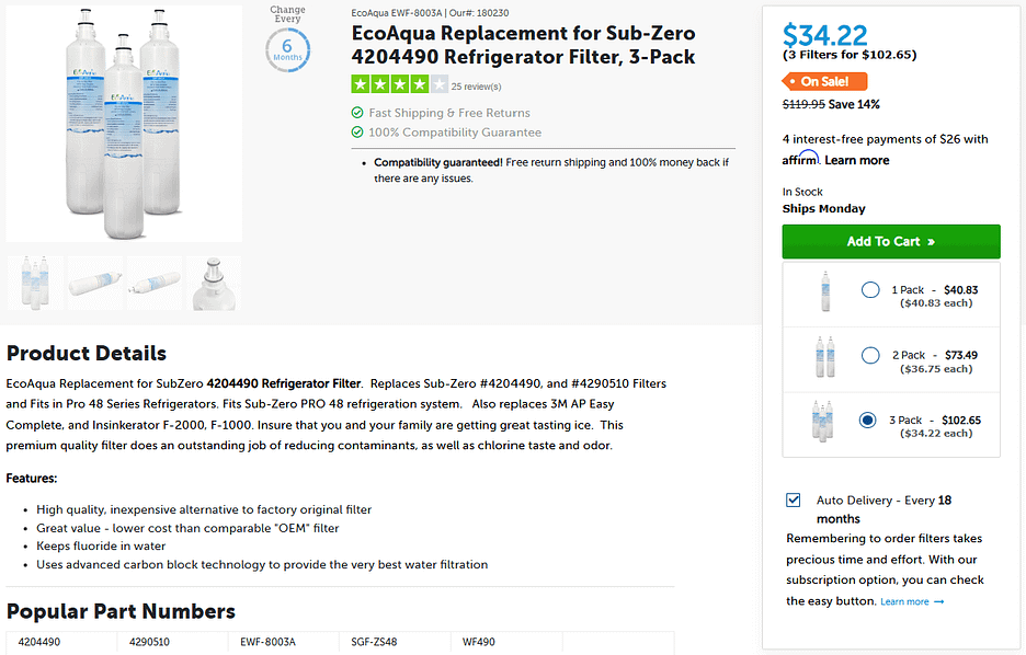 Discount-Filters-Auto-Delivery-Replenishment-Upsell Discount Filter's Reorder/Replenishment Upsell Example